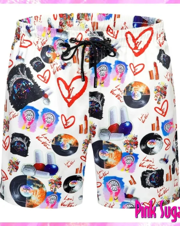 Louis Vuitton Record Print Swim Shorts