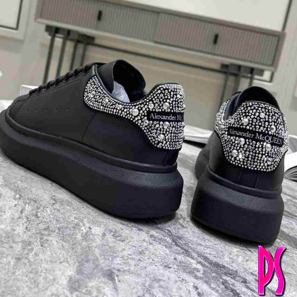 00-Sneakers With Crystals Black