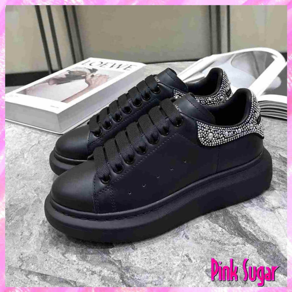 00-Sneakers With Crystals Black