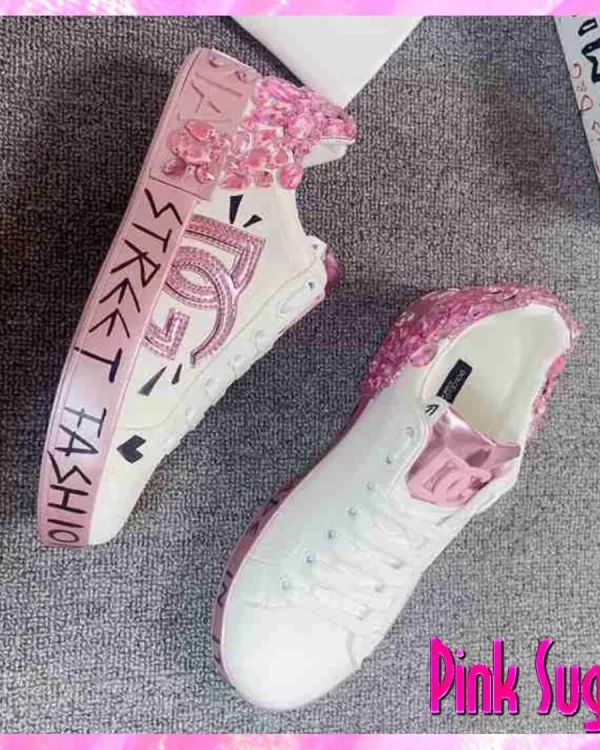 Street Fashion Gem Sneakers Pink