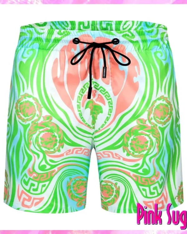 Vintage Medusa Music Swim Shorts Lime