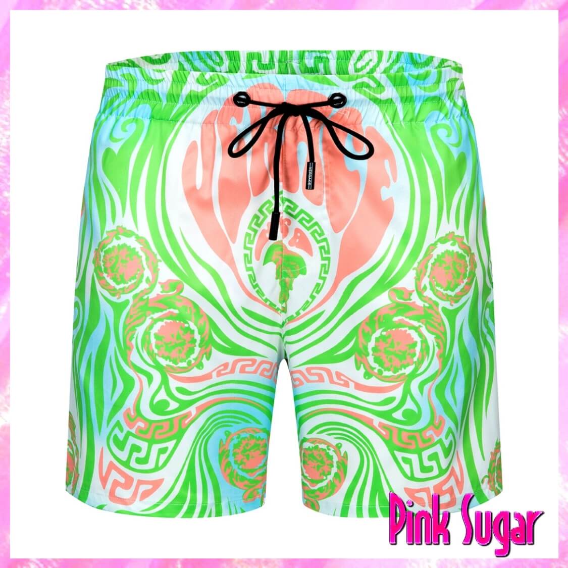 Vintage Medusa Music Swim Shorts Lime