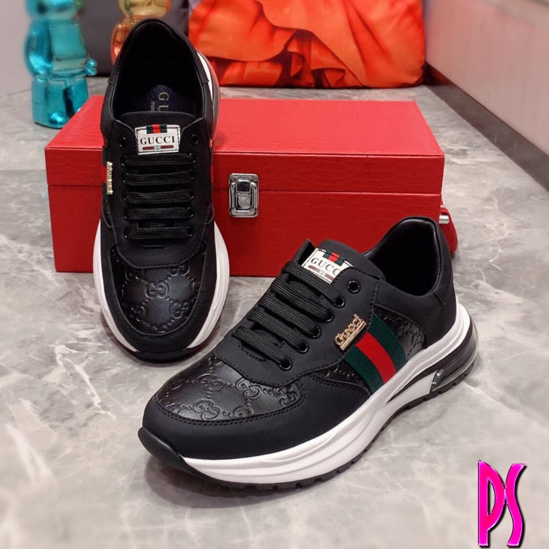 Gold Charm Sneakers In Black