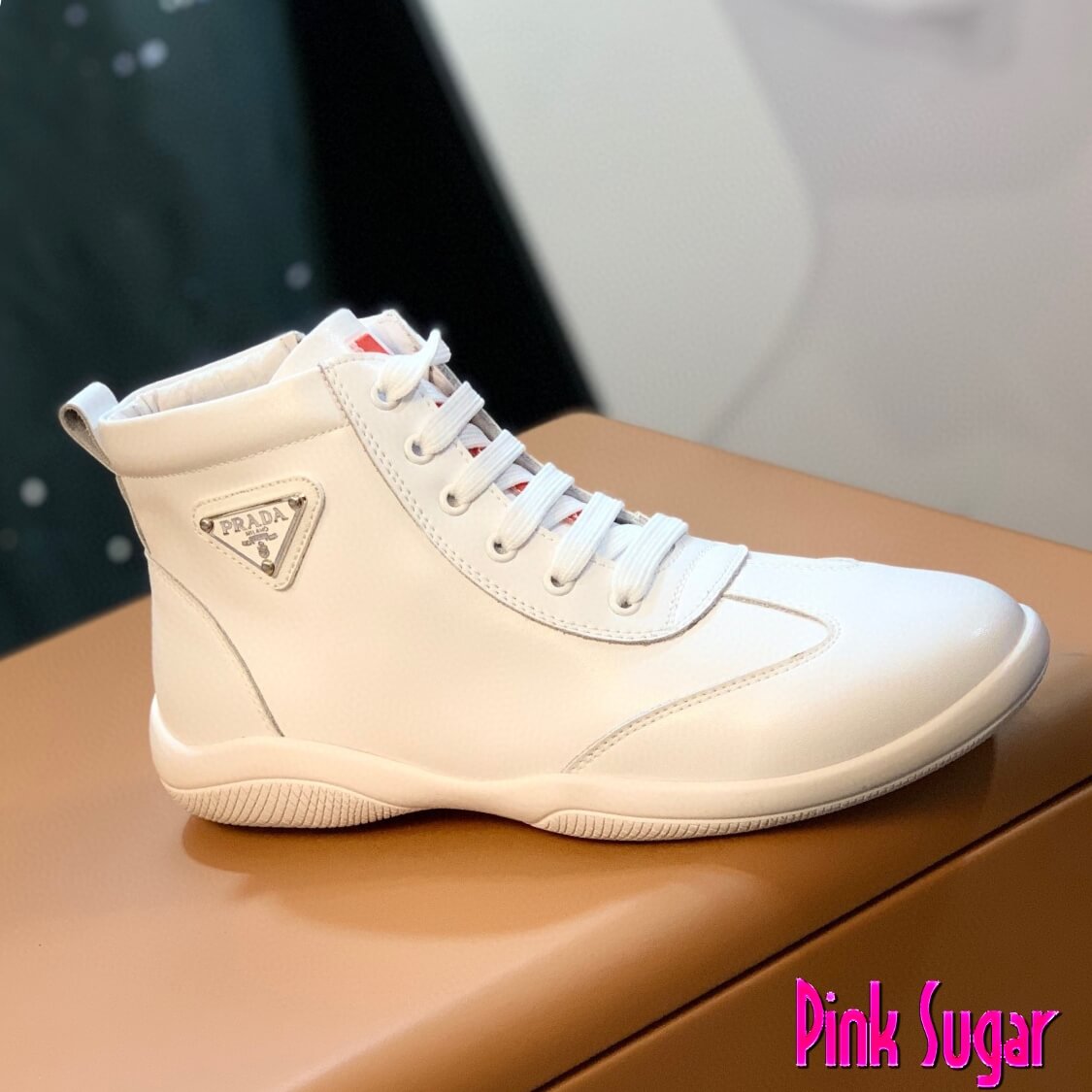 Prada Flat High Top Sneakers