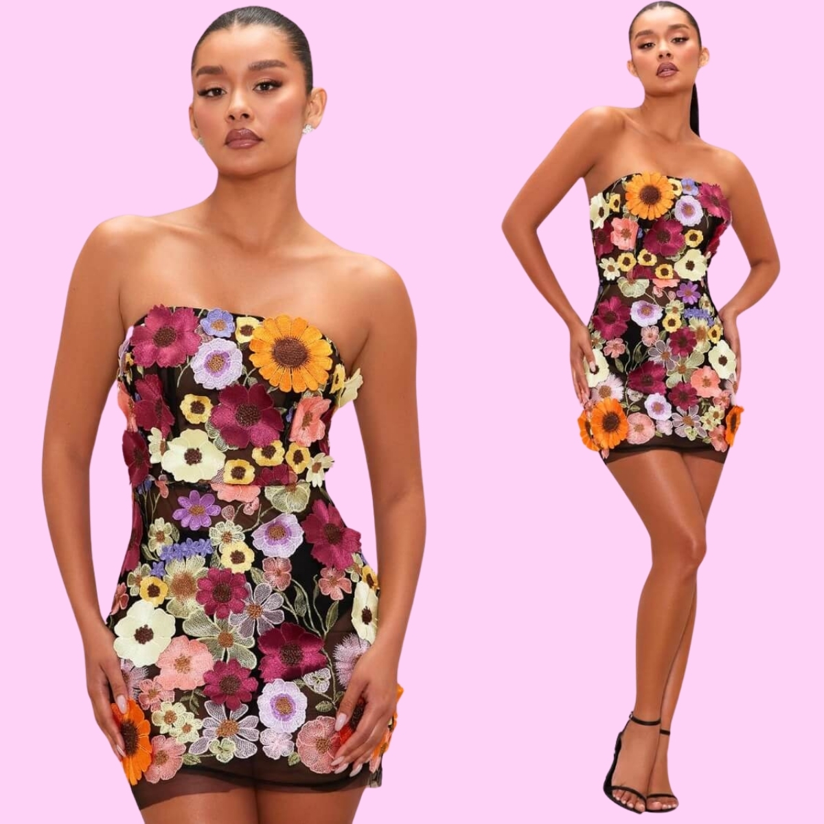 Floral Embroidered Mini Dress