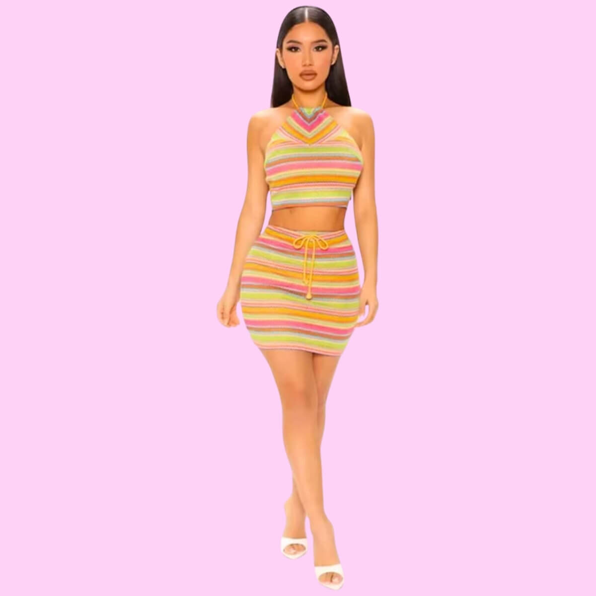 Halter Top Skirt Set