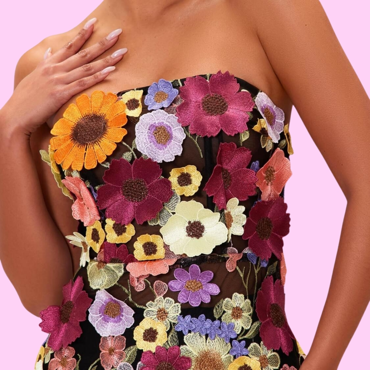 Floral Embroidered Mini Dress