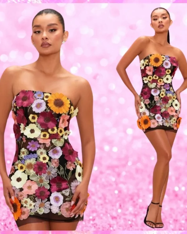 Elevate Your Style with the Exquisite Floral Embroidered Mini Dress
