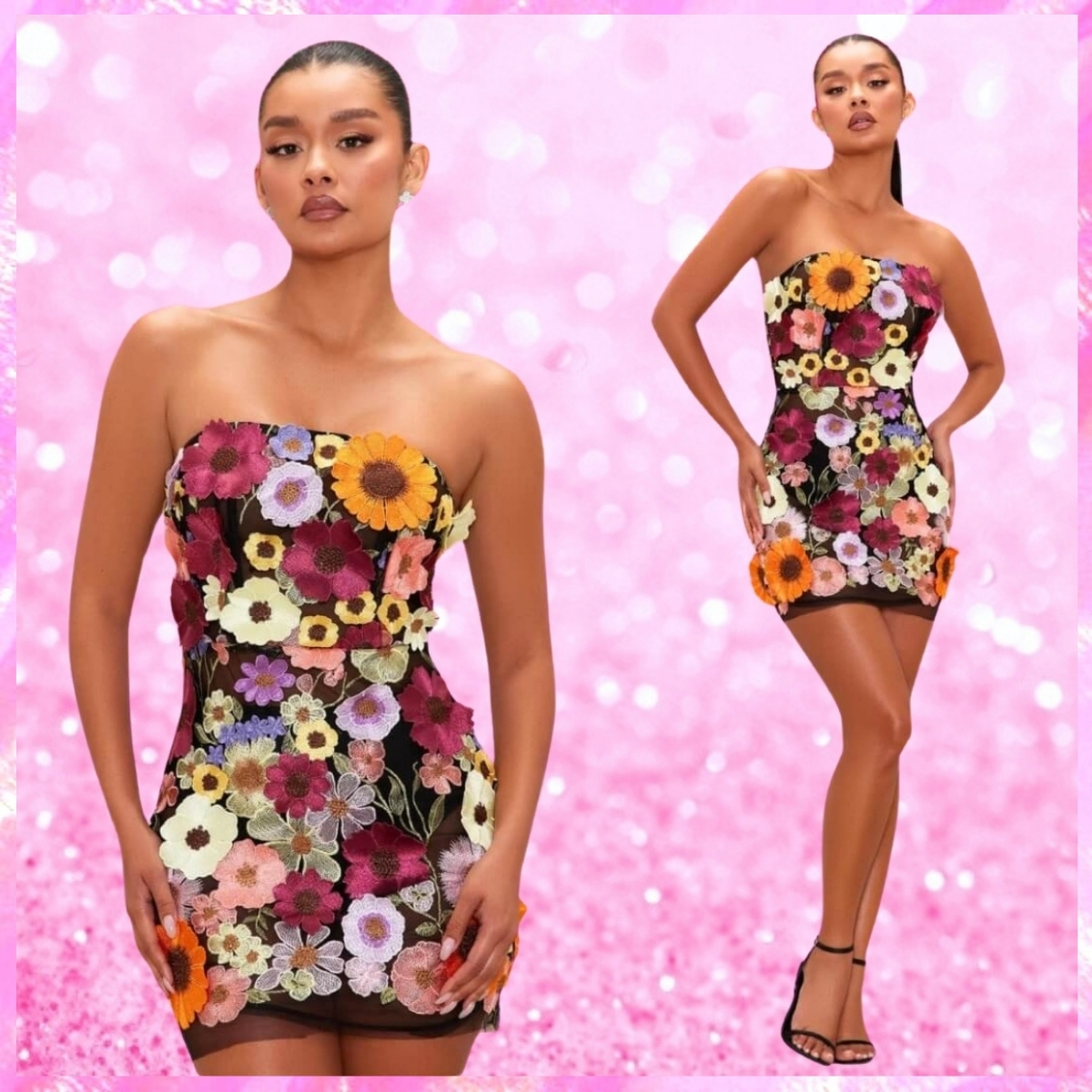 Floral Embroidered Mini Dress