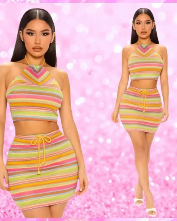 Halter Top Skirt Set