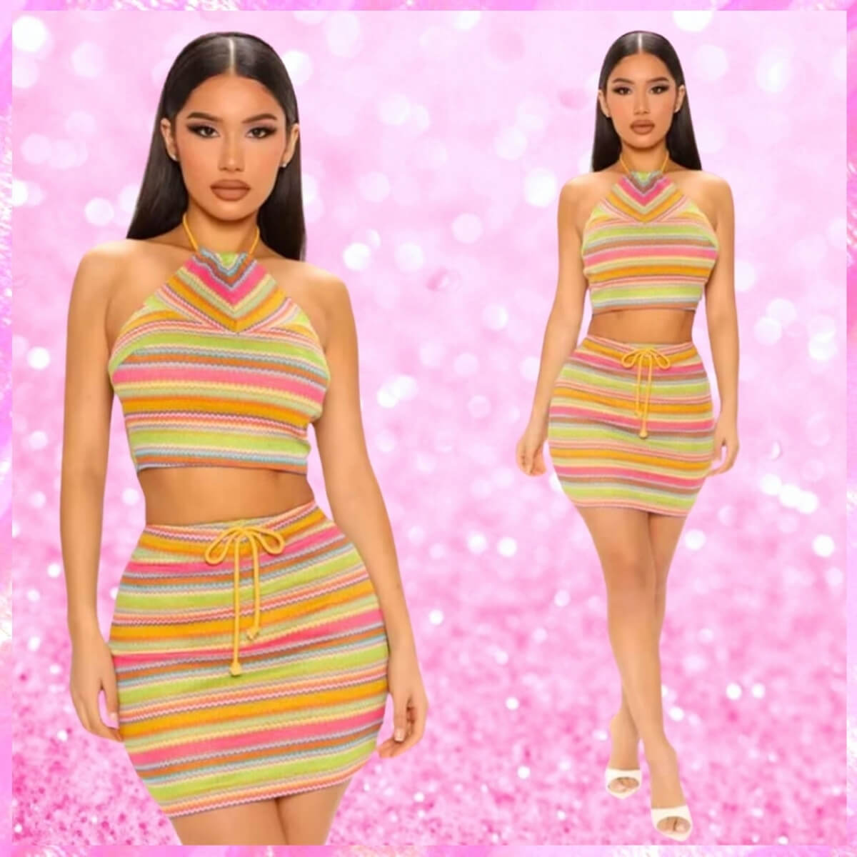 Halter Top Skirt Set