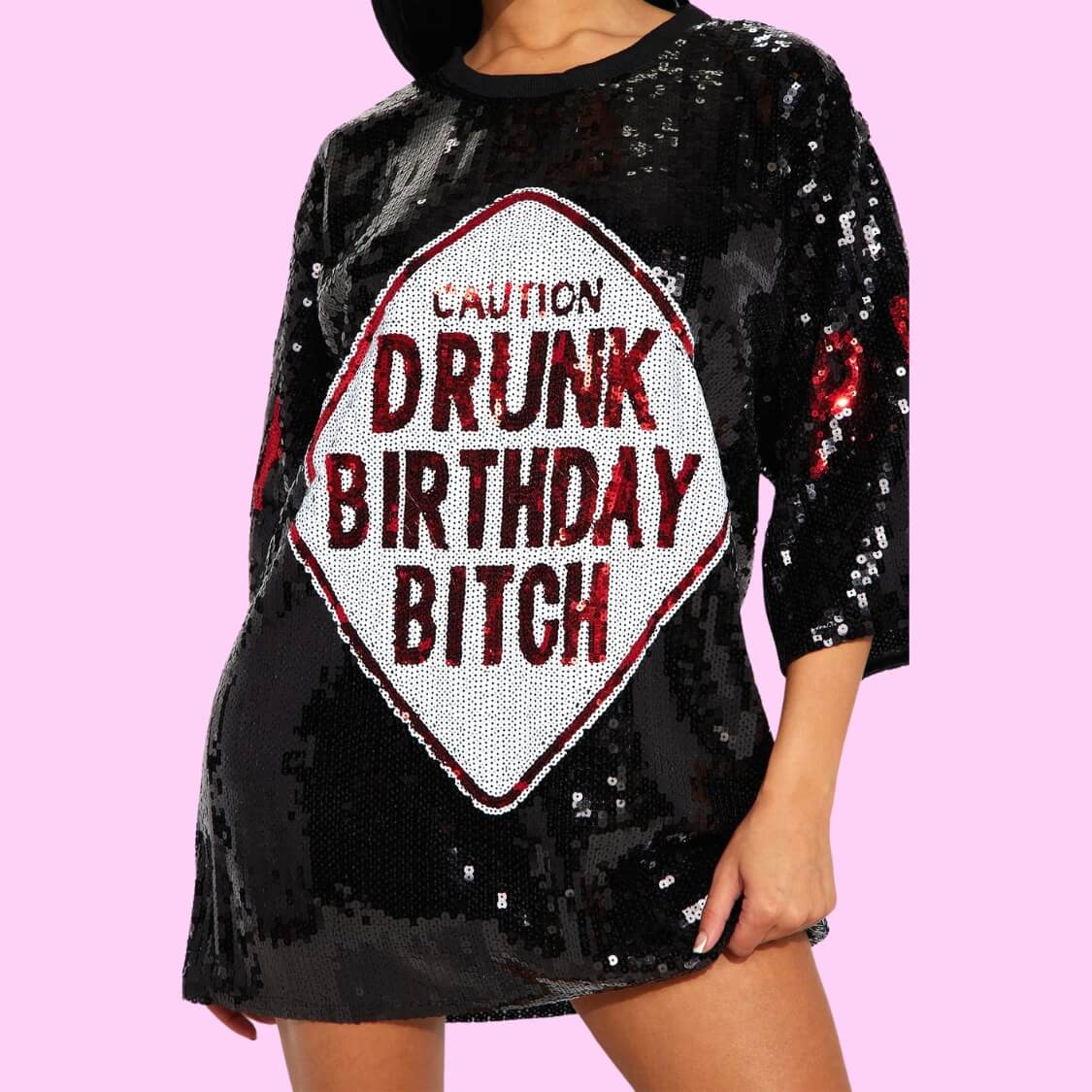 Birthday Sequin T-Shirt Dress