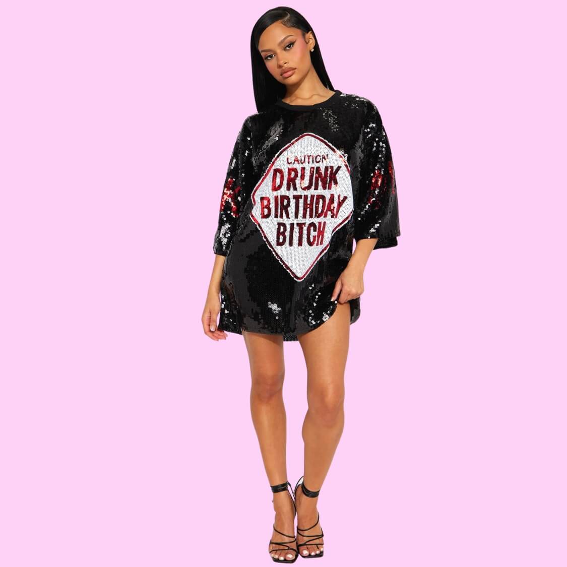 Birthday Sequin T-Shirt Dress