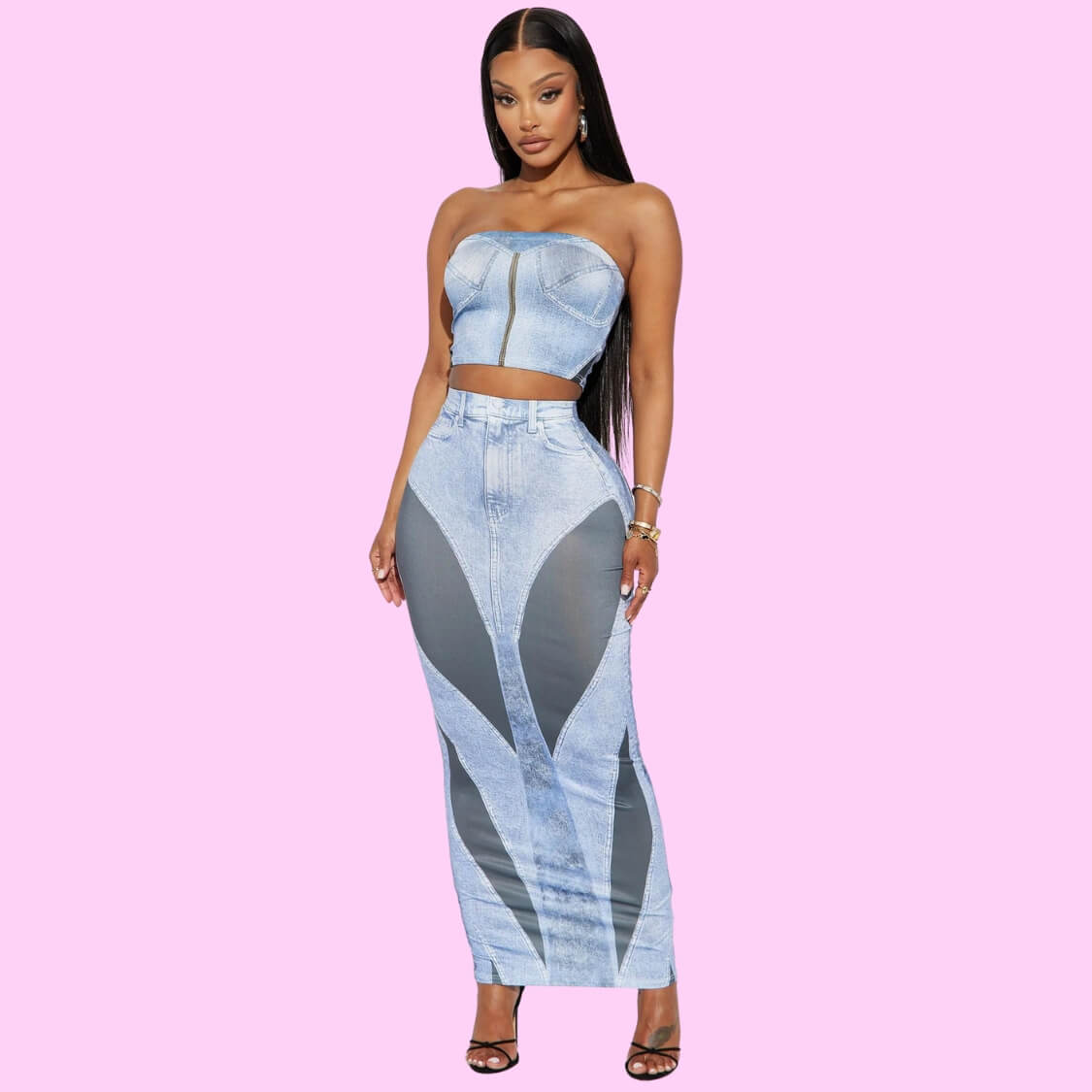 Bodycon Maxi Skirt Set
