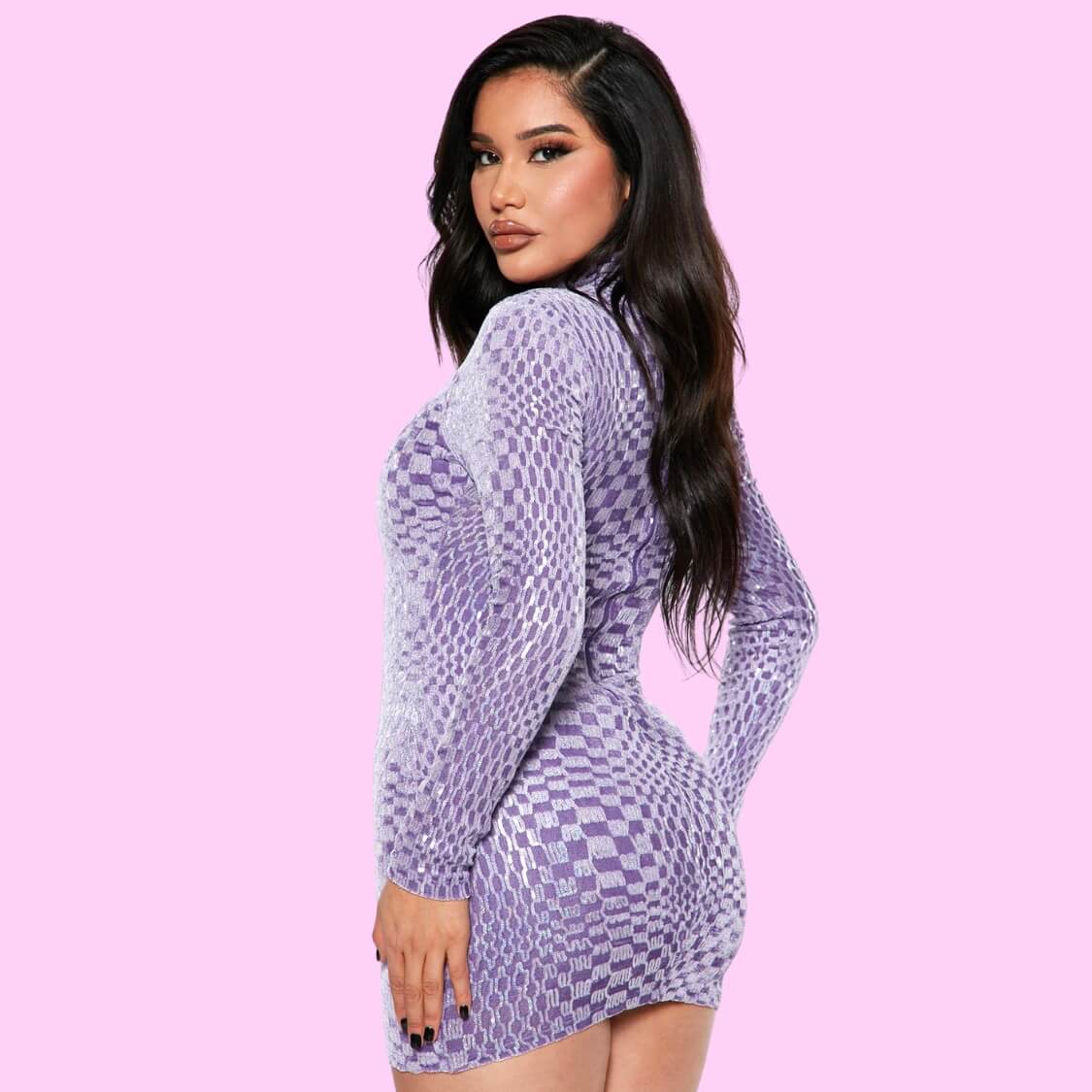 Checkered Sequin Dress
