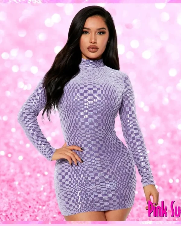 Checkered Sequin Dress