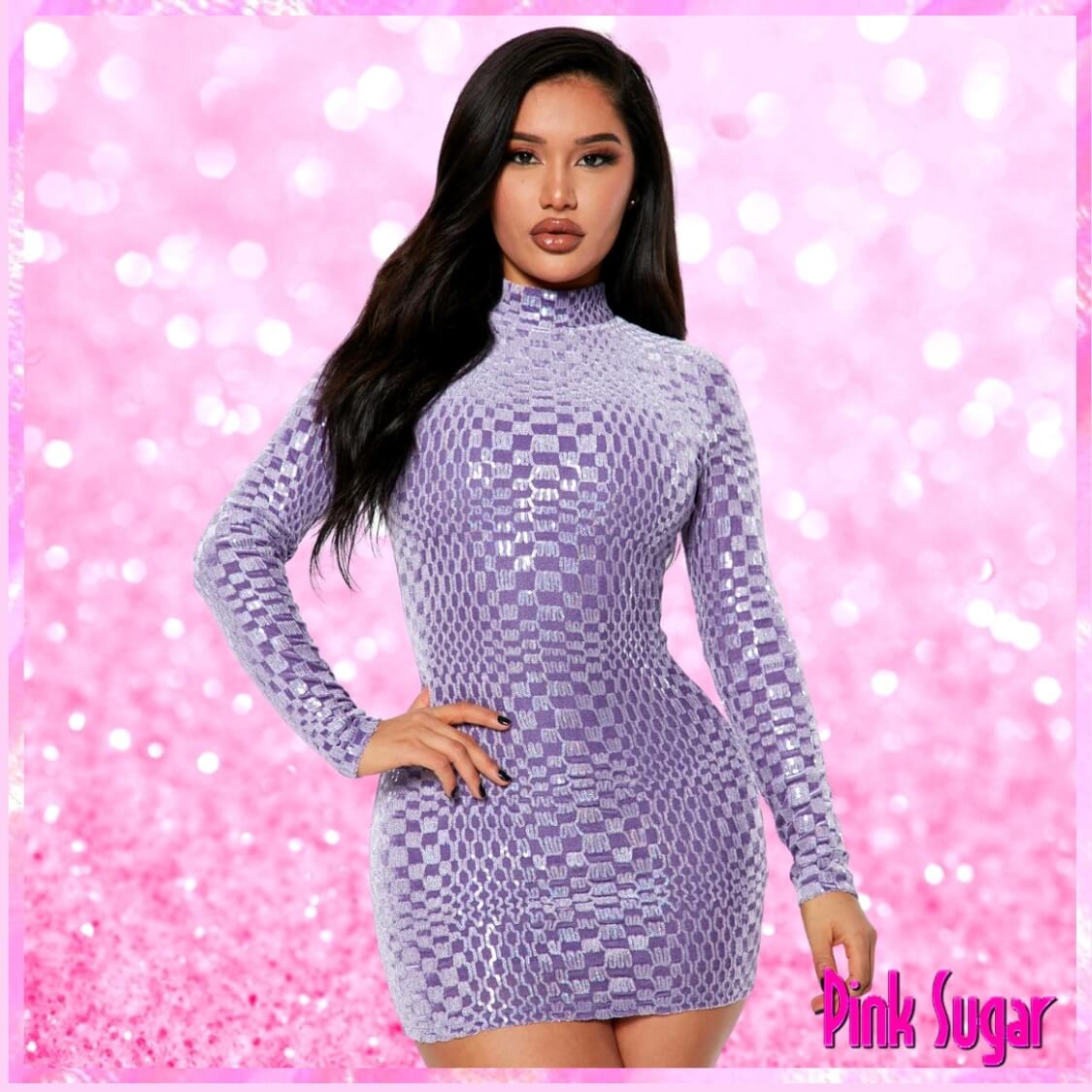 Checkered Sequin Dress