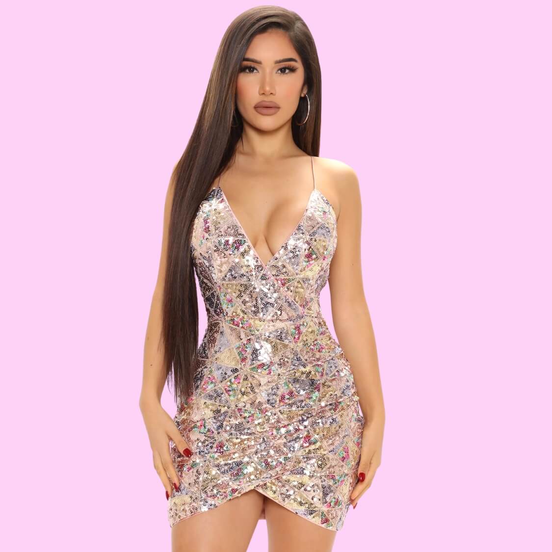 Colorful Sequin Party Dress