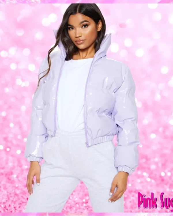 Crop Puffer Jacket Lilac
