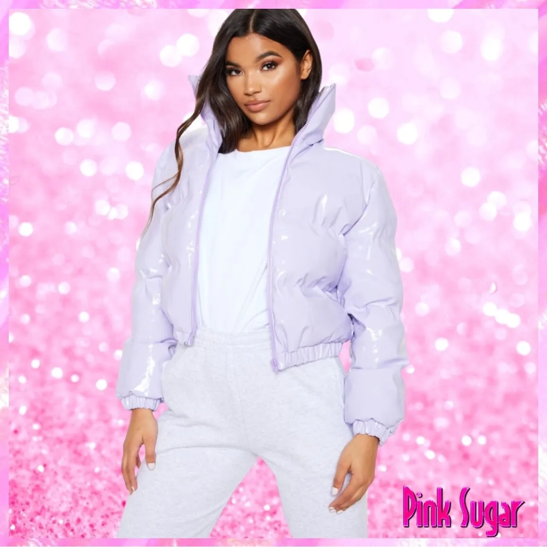 Crop Puffer Jacket Lilac