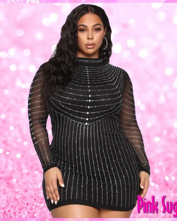 Diamonds Plus Size Mini Dress