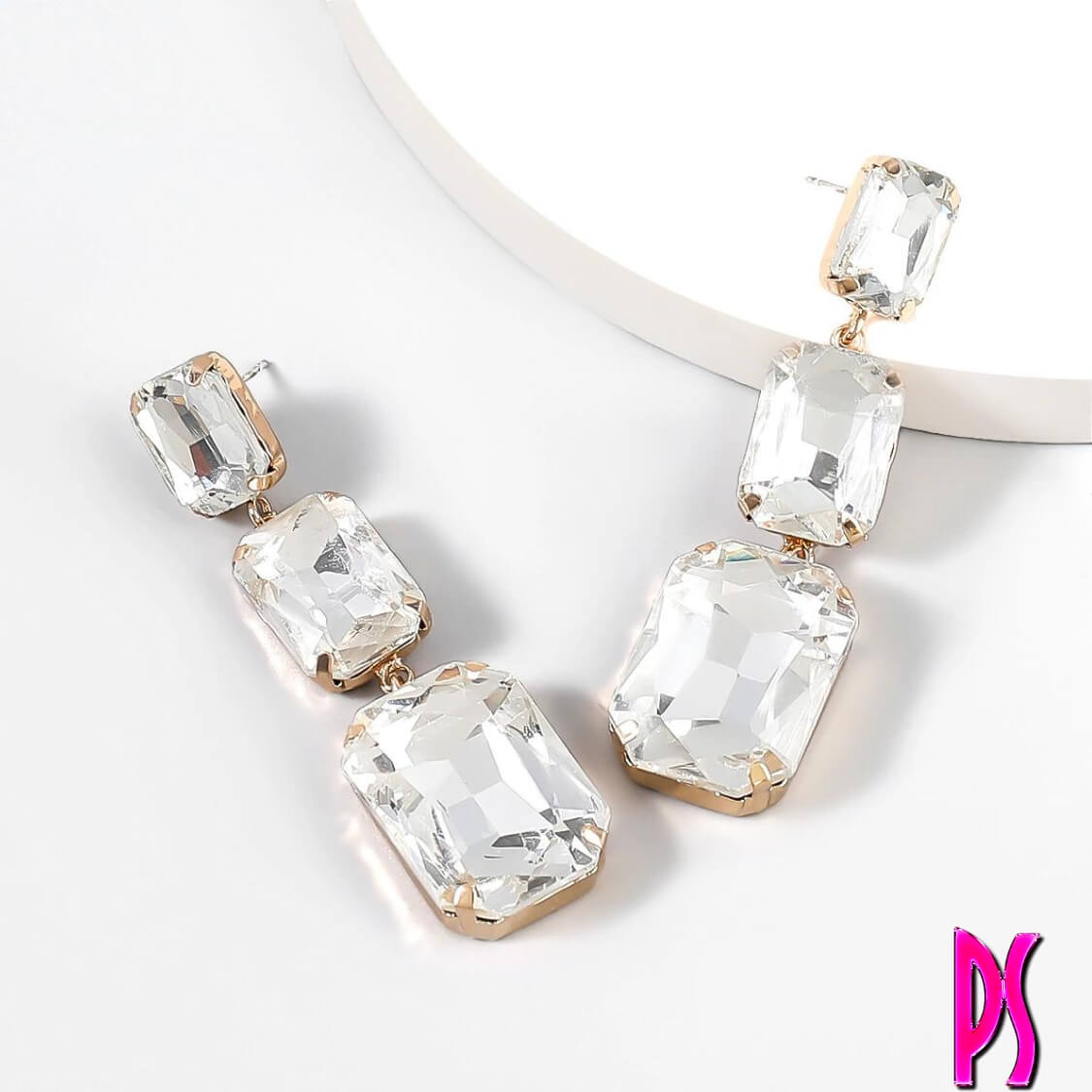 Diamonique Crystal Drop Earrings
