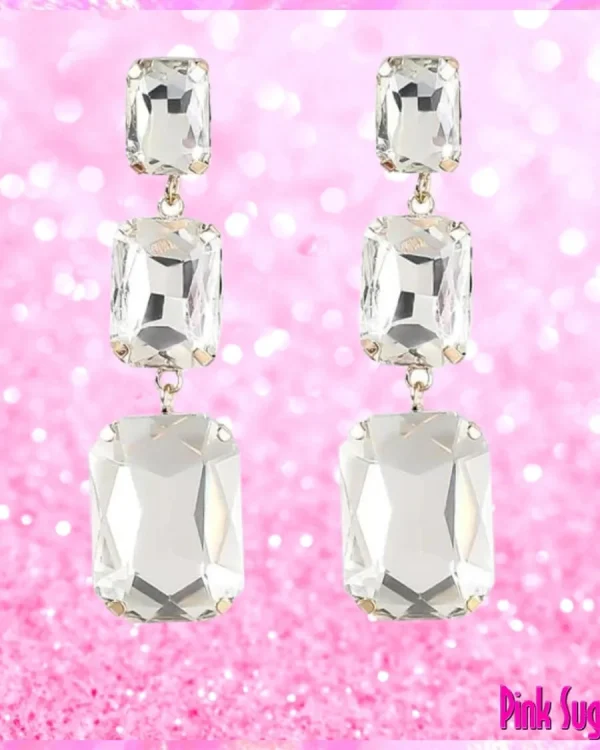 Diamonique Crystal Drop Earrings