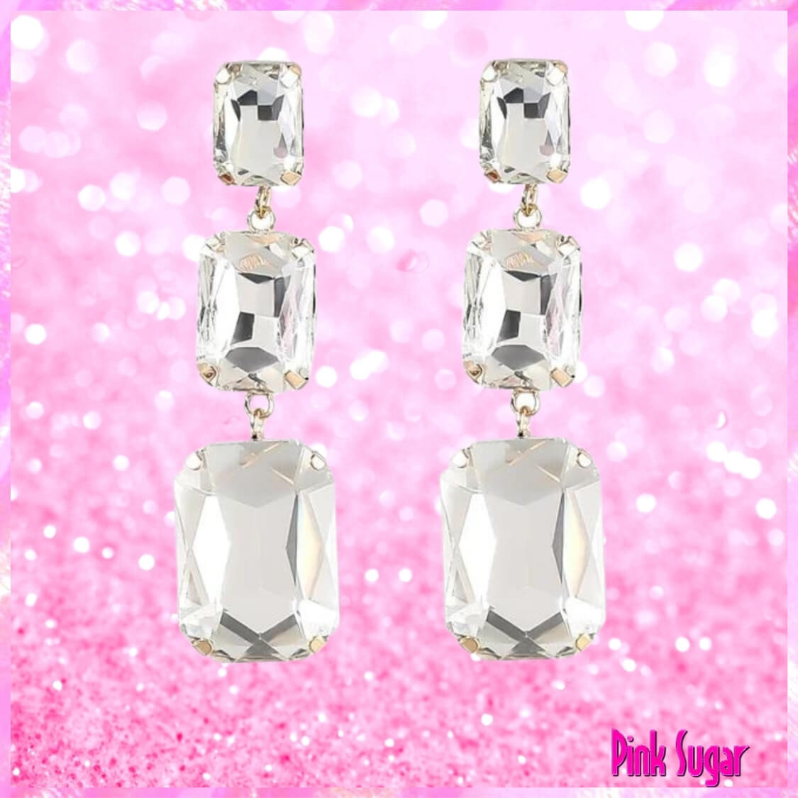 Diamonique Crystal Drop Earrings
