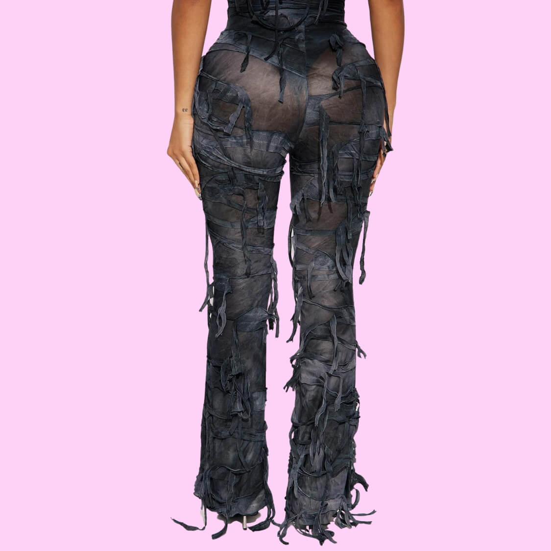 Distressed Flare Pant Jumpsuit