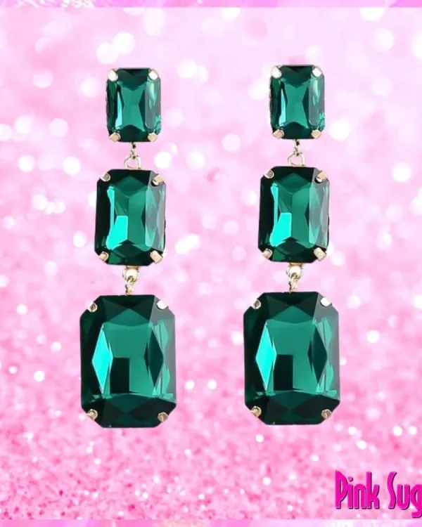 Emerald Crystal Drop Earrings