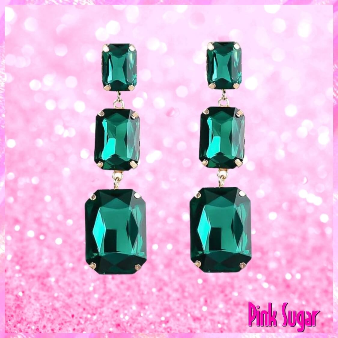 Emerald Crystal Drop Earrings