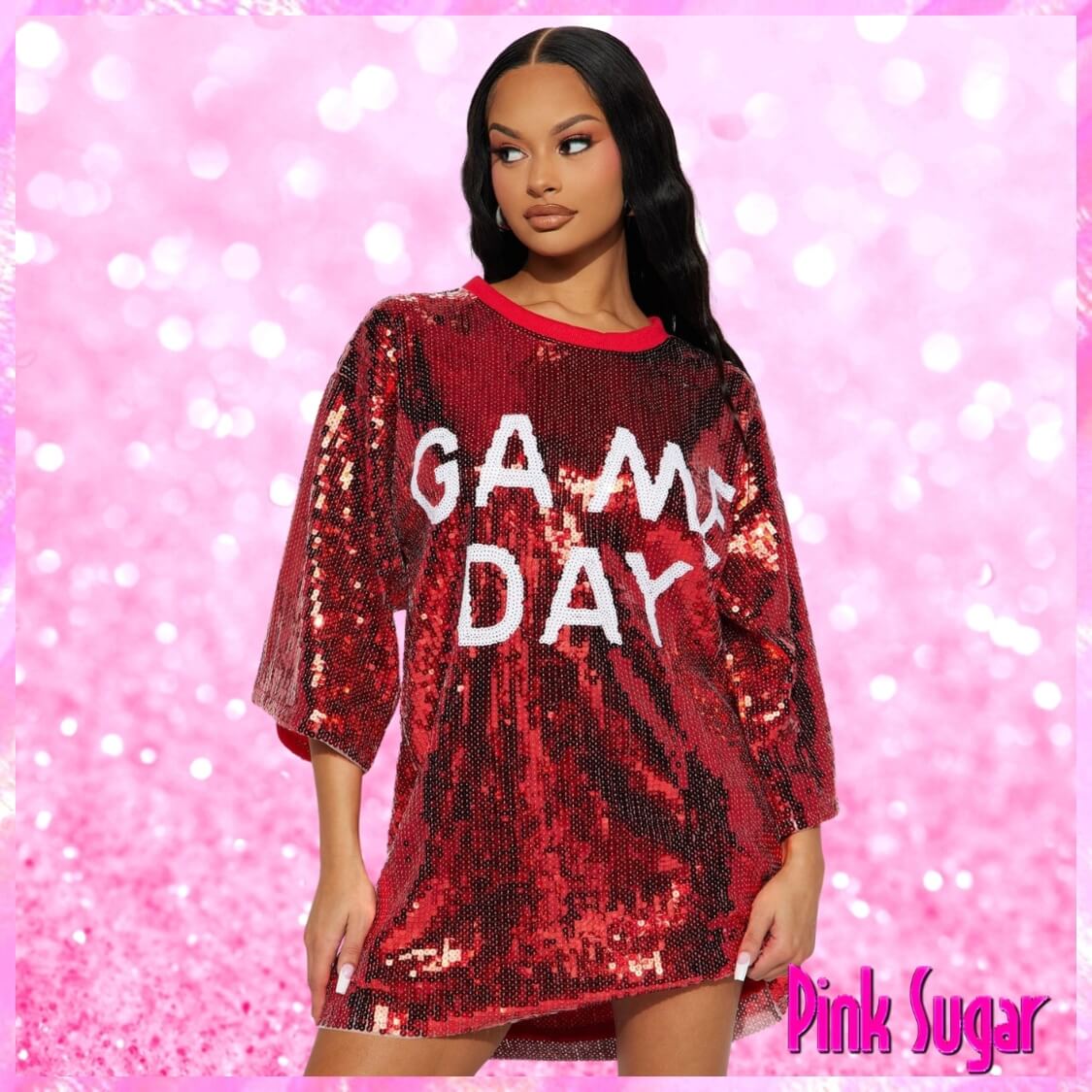 Game Day Sequin T-Shirt Dress