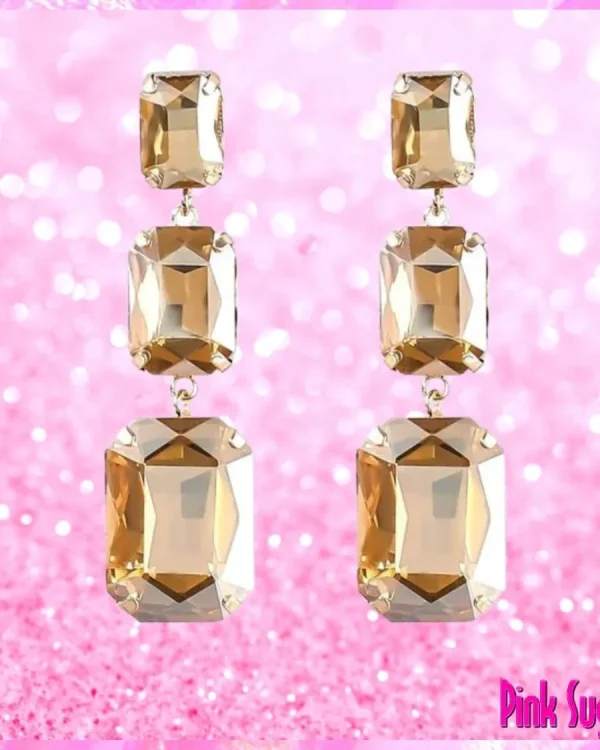 Gold Crystal Drop Earrings