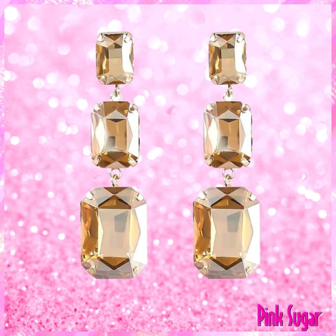 Gold Crystal Drop Earrings