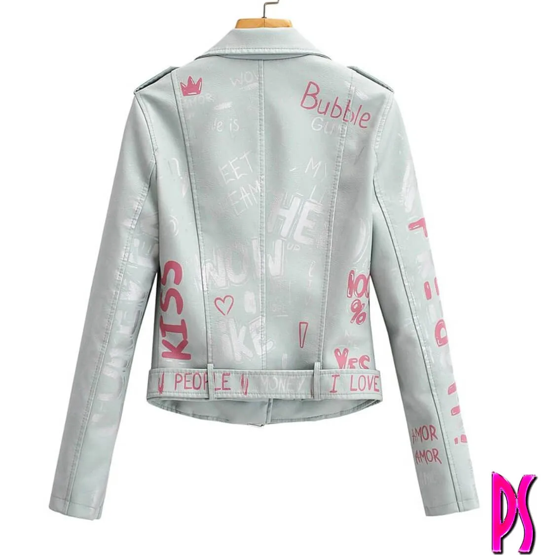 Graffiti Biker Jacket Grey