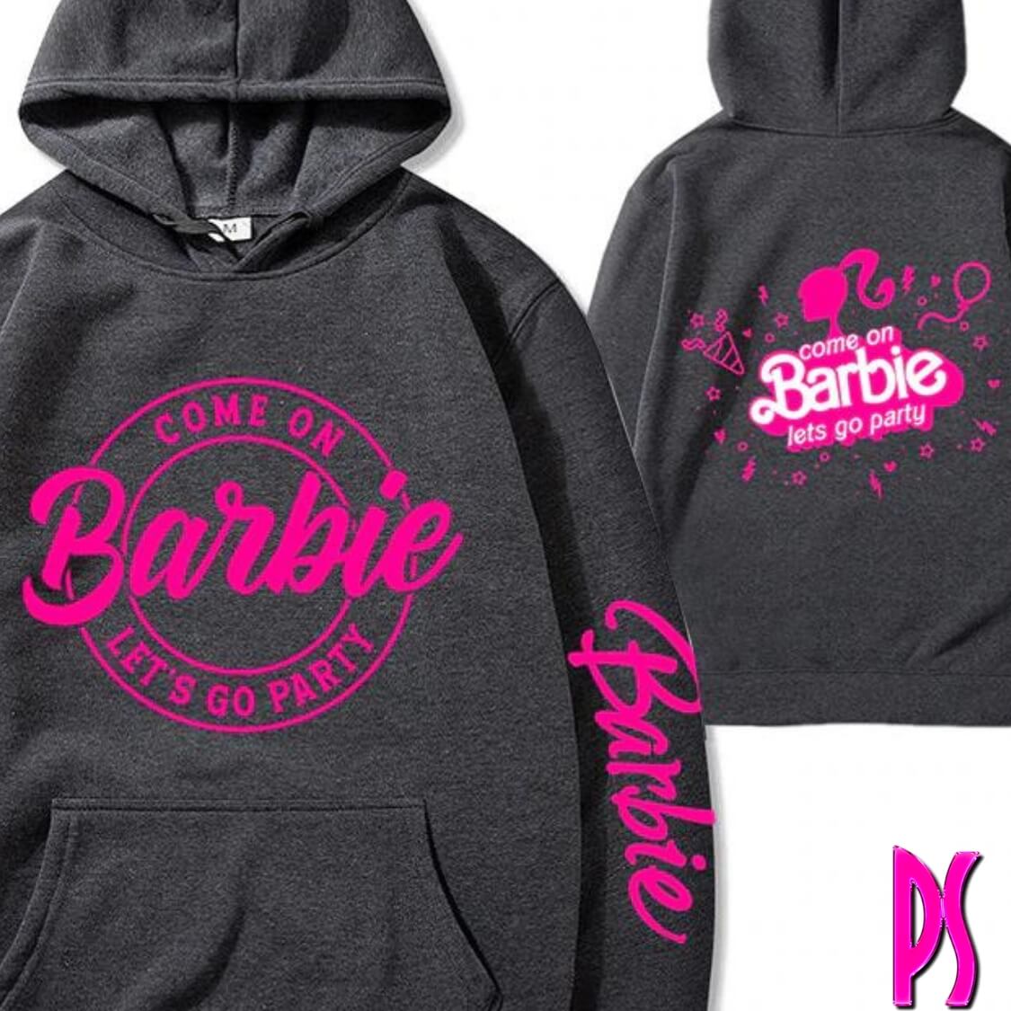 Grey Fleece Barbie Hoodie