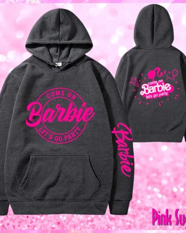 Grey Fleece Barbie Hoodie
