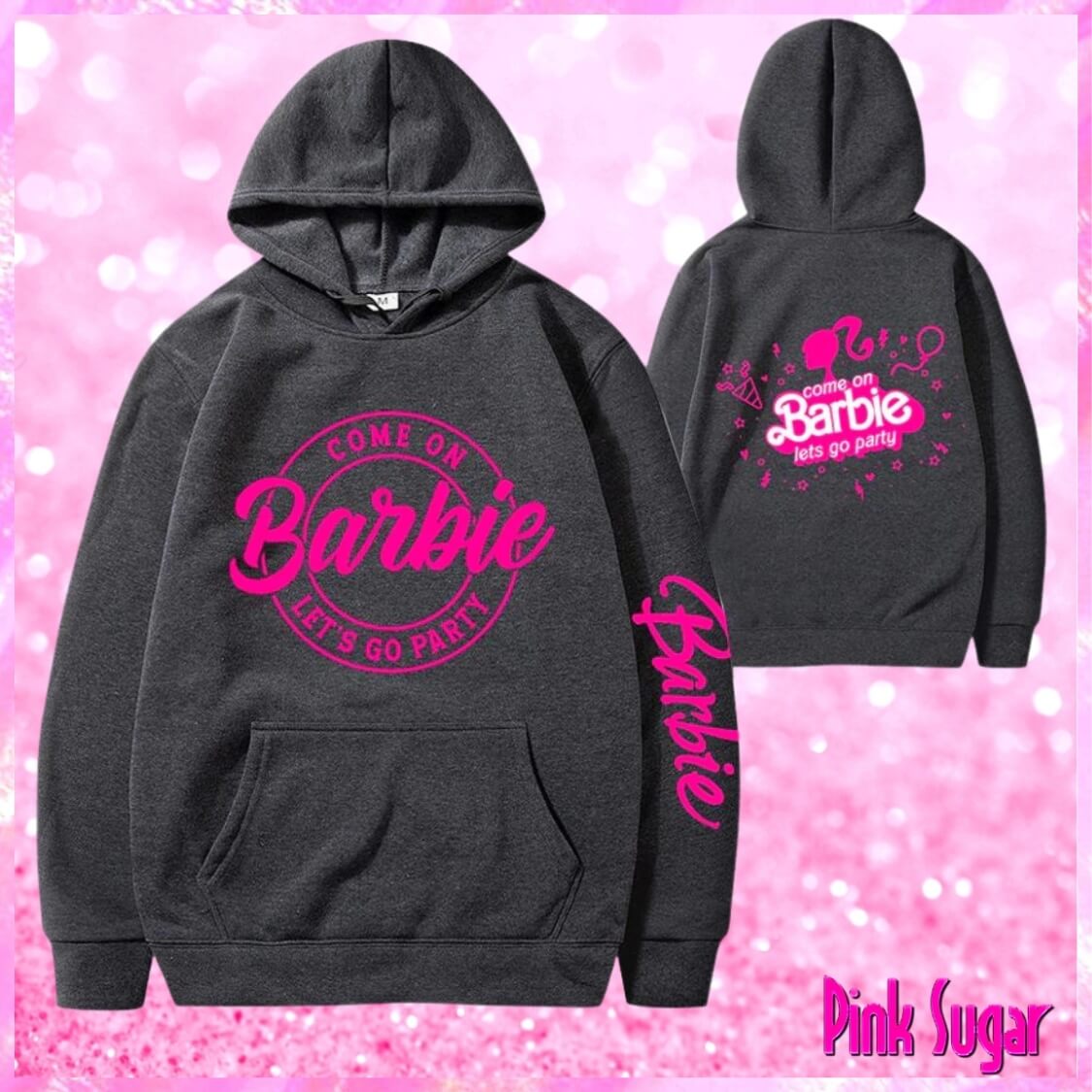 Grey Fleece Barbie Hoodie