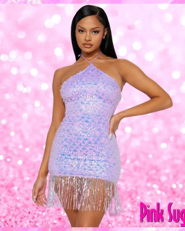 Halter Sequin Dress