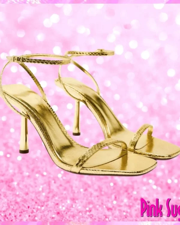 High Heel Sandals Gold