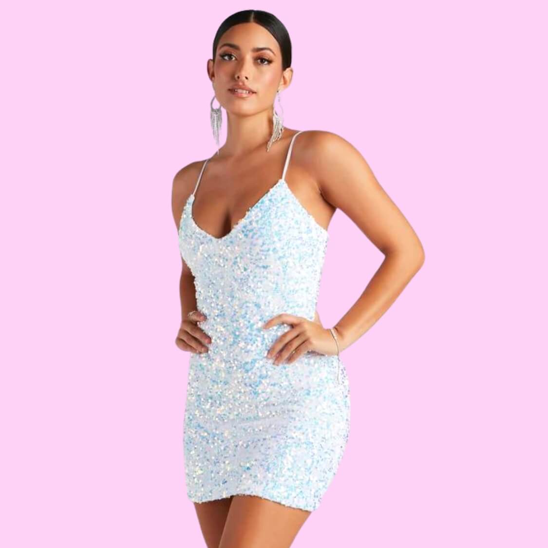 Iridescent Sequin Mini Dress