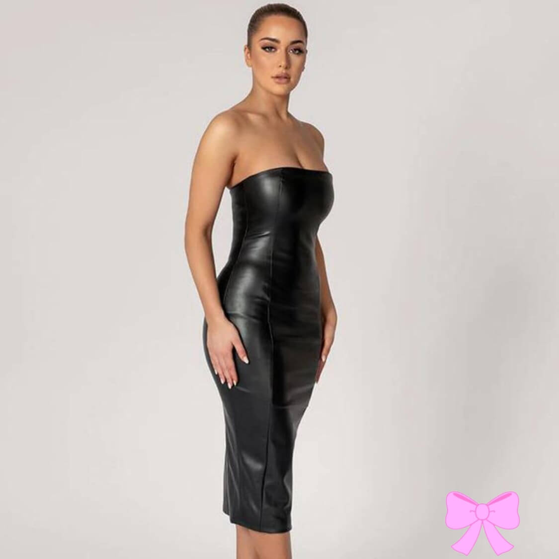 Leather Midi Dress 