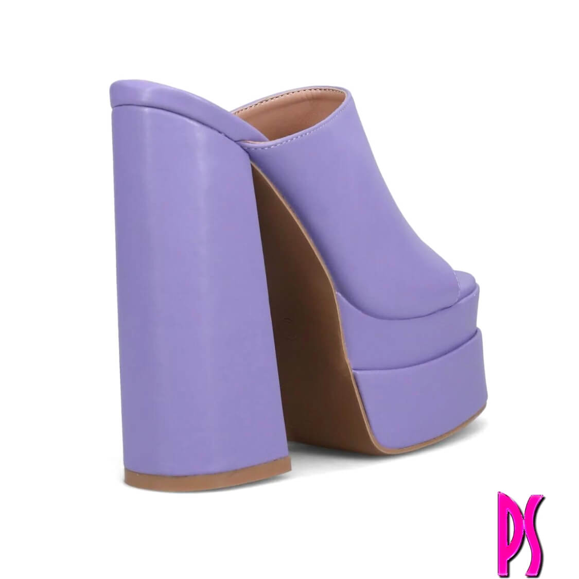 Lilac Double Sole Platform High Heeled Mules