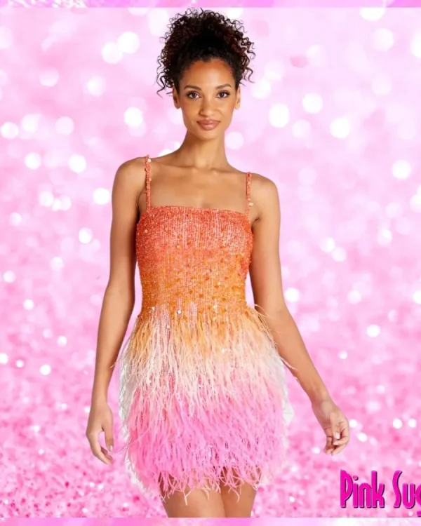 Ombre Sequin Mini Dress