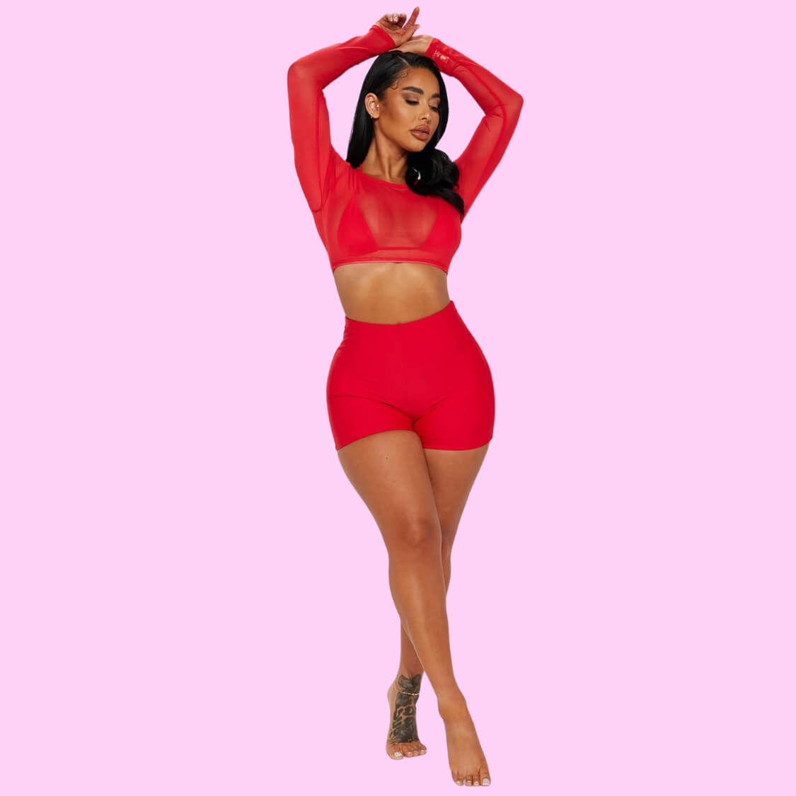 Red Hot Pants Biker Shorts