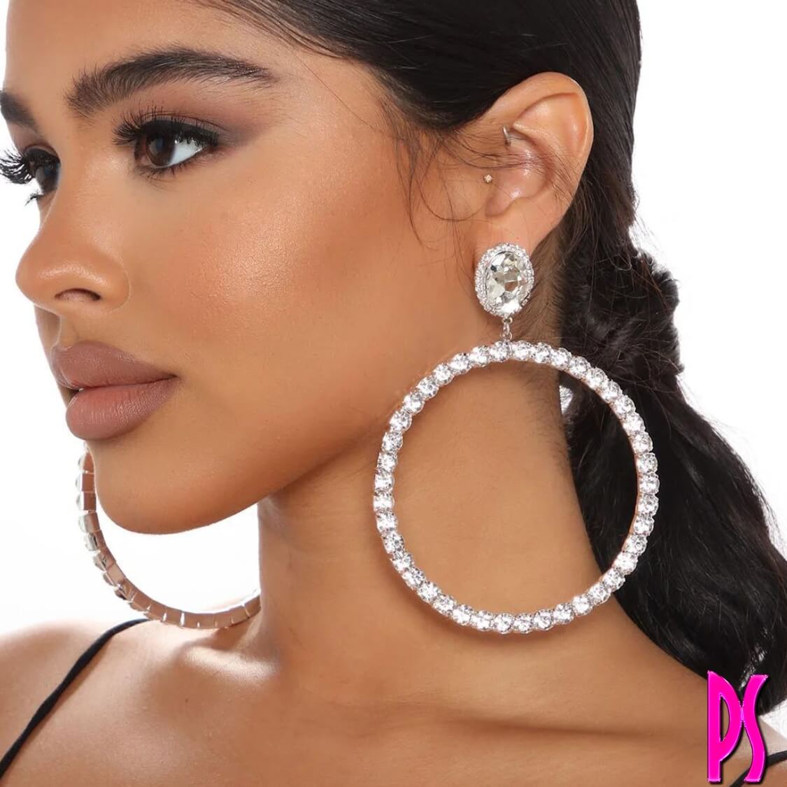 Rhinestone Hoop Earrings