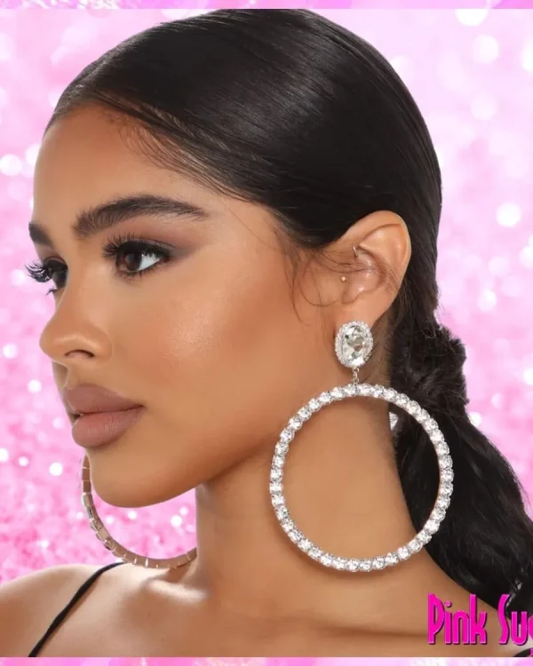 Rhinestone Hoop Earrings