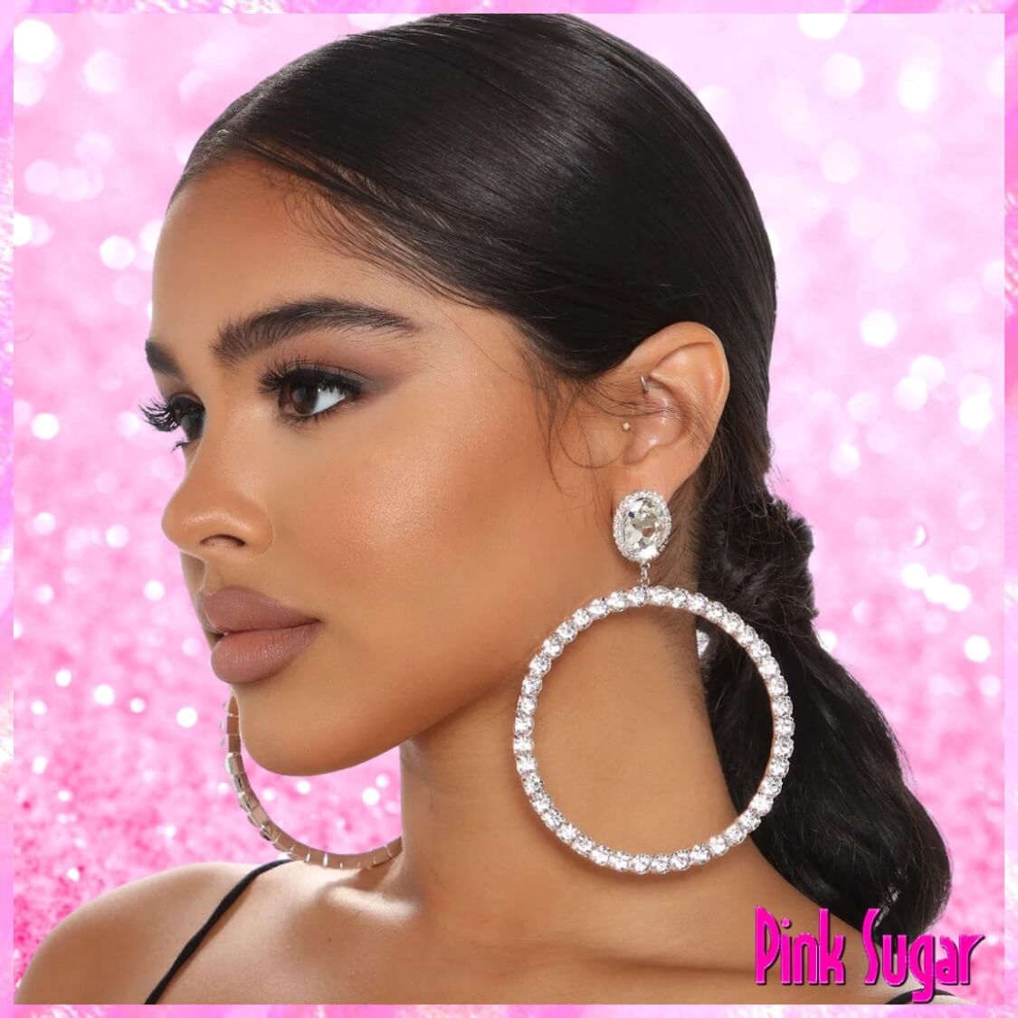 Rhinestone Hoop Earrings