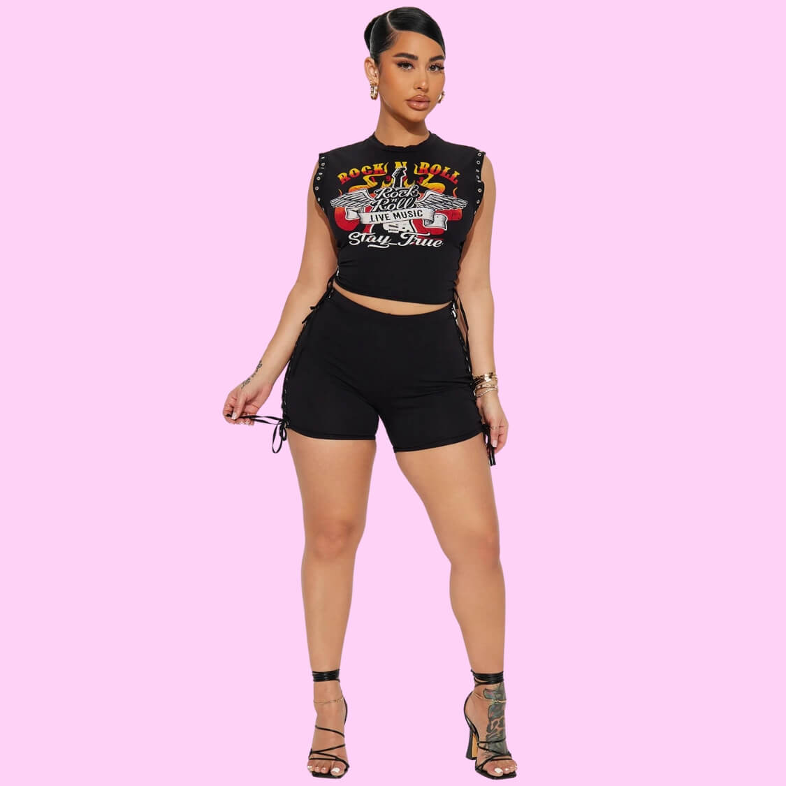 Rock N Roll Tie Side Tee