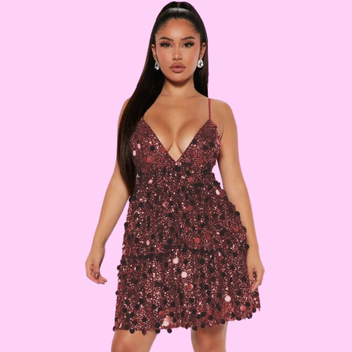 Sequin Loose Mini Dress